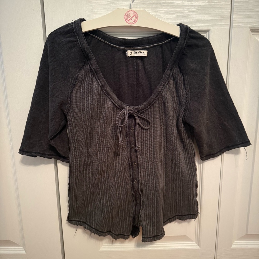 Free People We The Free Daisy Tee in Dark Gray - Picture 4 of 6